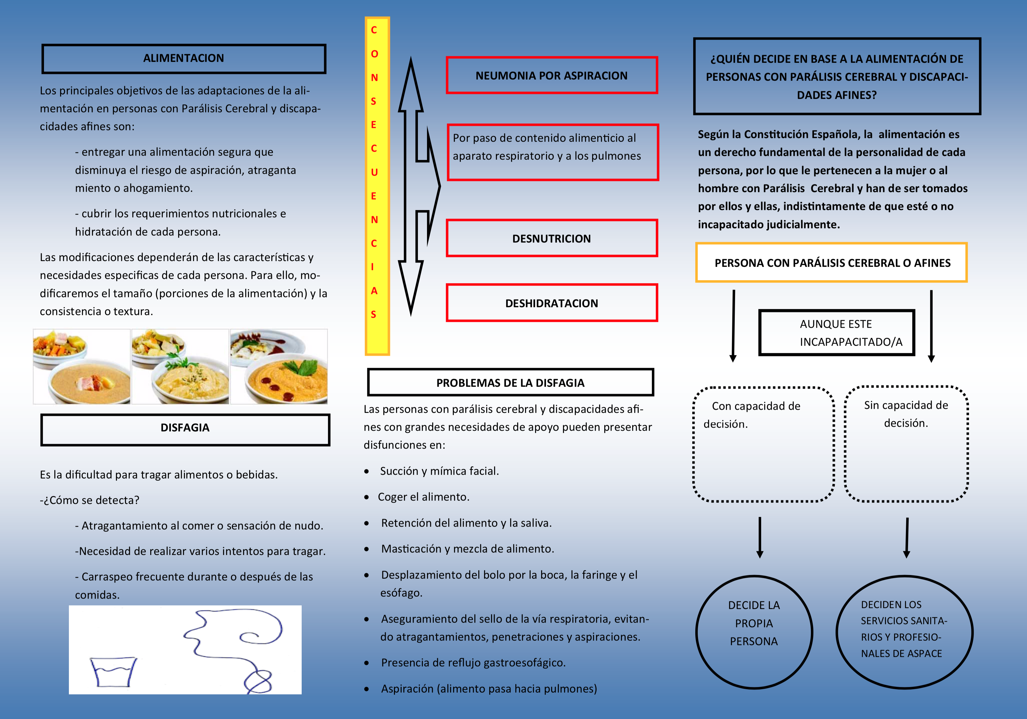 Triptico Alimentación y Deglución en parálisis cerebral y otras discapacidades afines desde una perspectiva legal